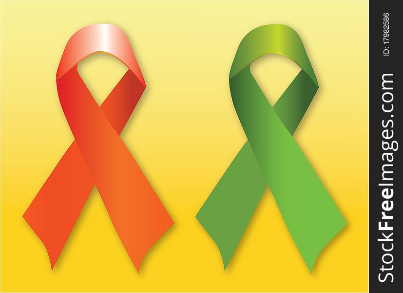 Red & green support ribbons