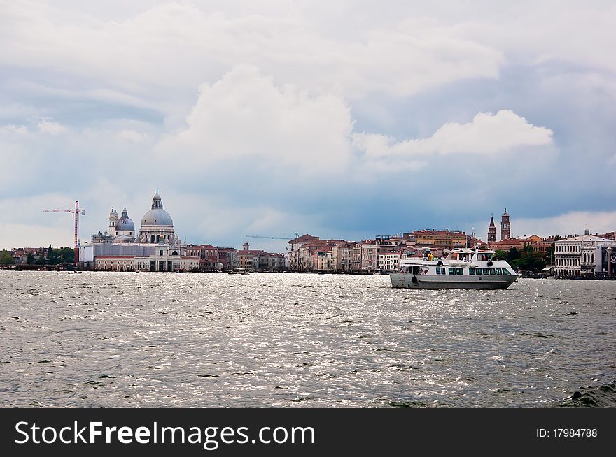 Panoramic view at the lagoon in Venice, Italy