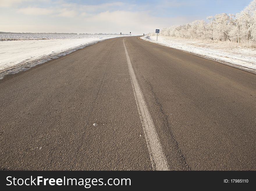 Highway around Iceland, sunny day. Highway around Iceland, sunny day