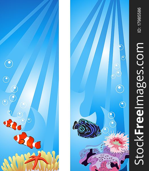 Backgrounds of tropical underwater scene