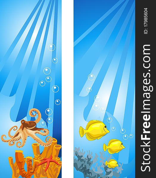 Backgrounds of tropical underwater scene