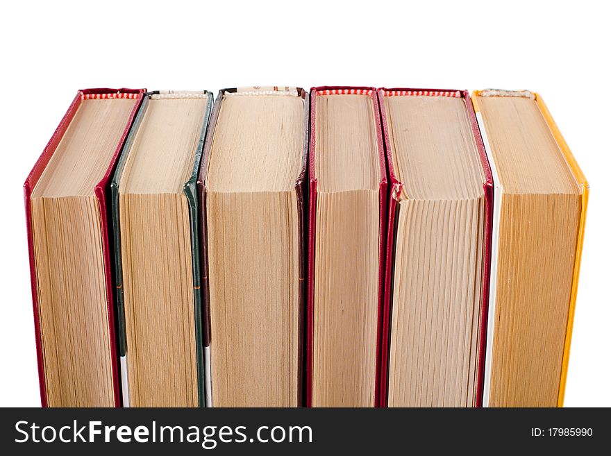 Old books on white background. Isolated.