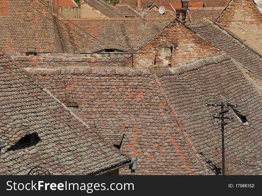 Composition of some old roof tops in Sibiu - Romania