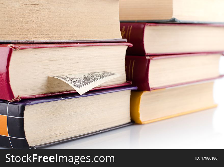 Old books on white background. Isolated.