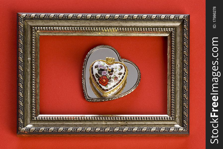 Old frame with retro hearts. Old frame with retro hearts