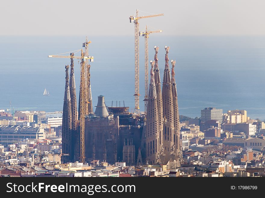 Sagrada Familia In A Cityscape