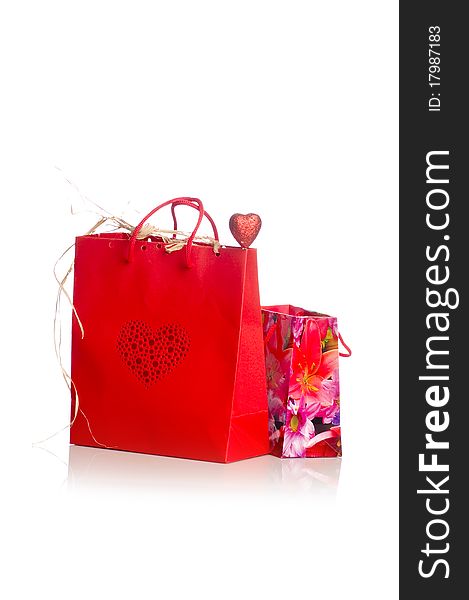 Valentine's shopping bags with gifts