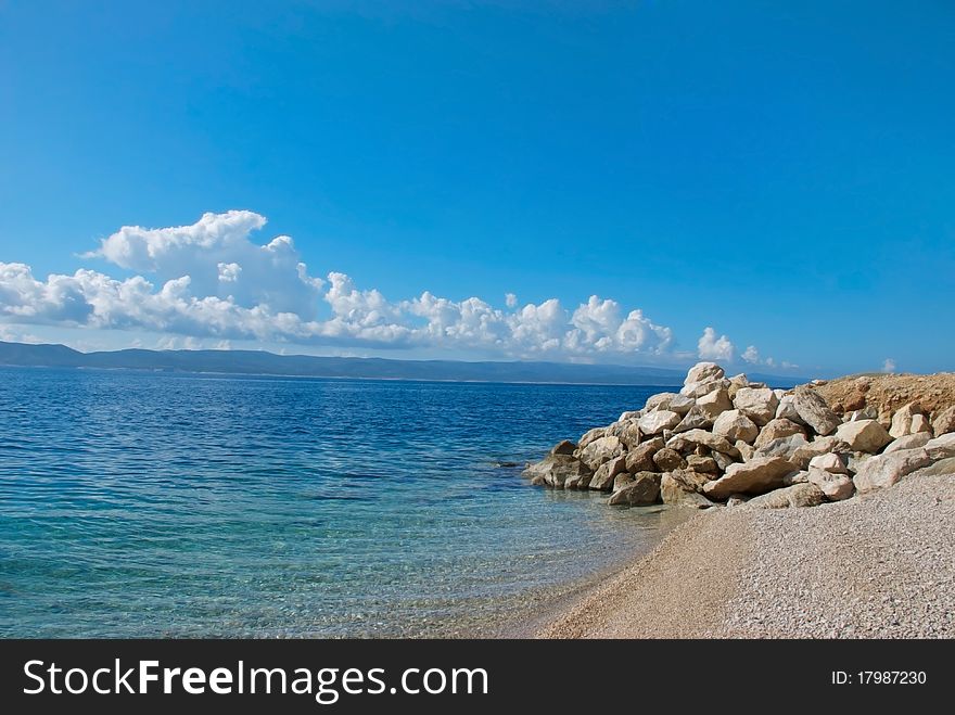 Pebble beach in Croatia (Dalmatia)