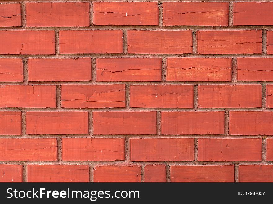 The brick wall close up