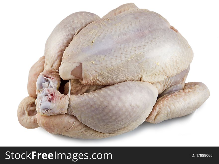 Fresh raw chicken isolated on white