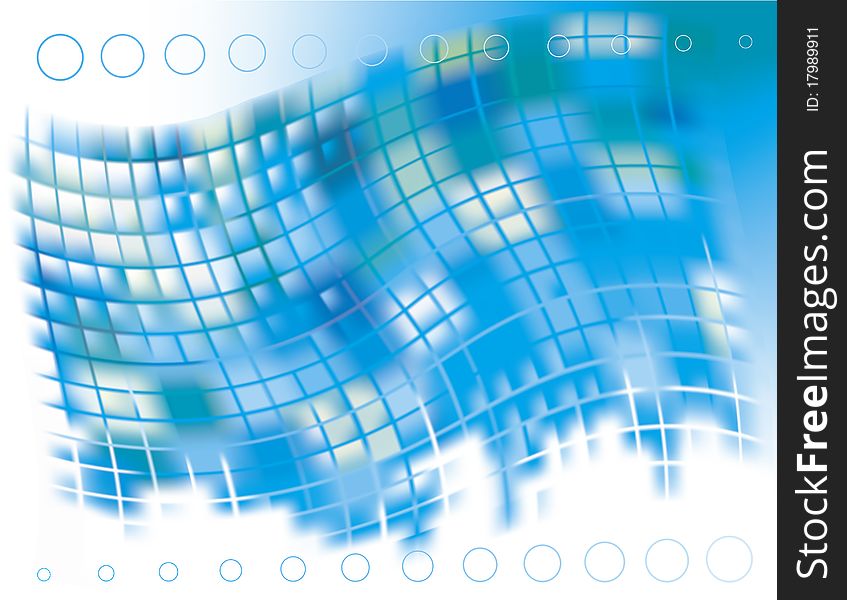 Abstract vector background blur of curving blue squares. Abstract vector background blur of curving blue squares