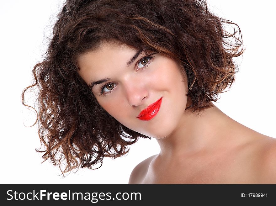 Beautiful woman portrait in spa.Clear fresh skin