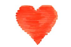 Drawn Happy Valentines Heart Royalty Free Stock Photo