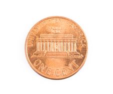 US One US Cent Coin Isolated Royalty Free Stock Photography US One US Cent Coin Isolated Royalty Free Stock Photography