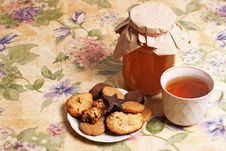 Tea With Honey And Cookies Stock Image Tea With Honey And Cookies Stock Image