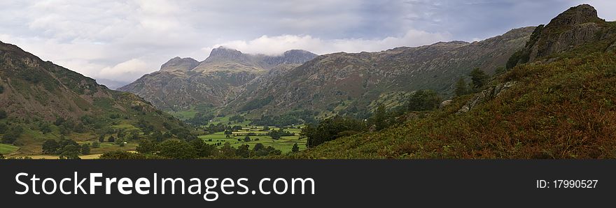The Langdale Valley in Lake District, Cumbria, England