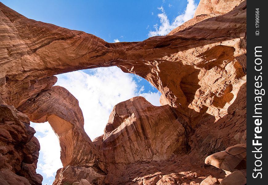 Strange rock formations at Arches National Park, USA