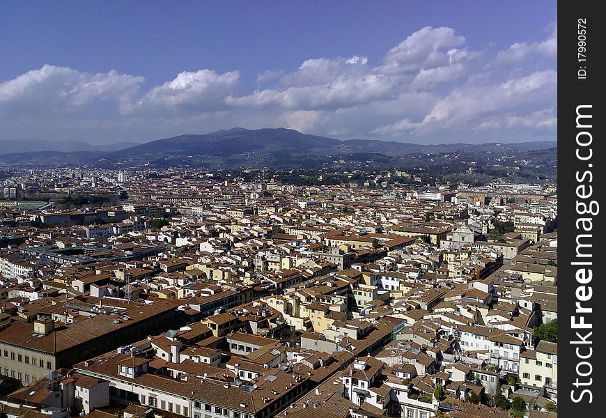 Florence rooftops seen from the Duomo. Florence rooftops seen from the Duomo