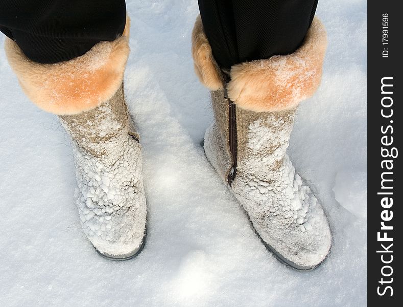 Valenki - traditional winter footwear in rural areas. Valenki - traditional winter footwear in rural areas.