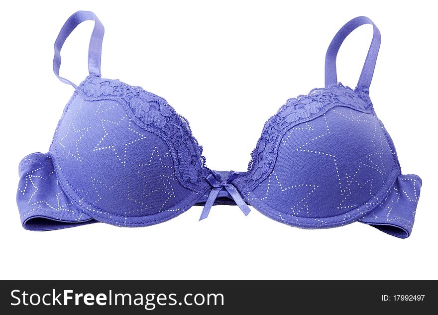 Blue bra with straps isolated on a white background
