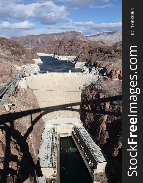 A view of the dam from the bridge. A view of the dam from the bridge