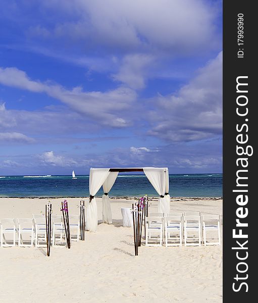 Pavilion for wedding ceremony on the caribbean beach. Dominican republic. Pavilion for wedding ceremony on the caribbean beach. Dominican republic.