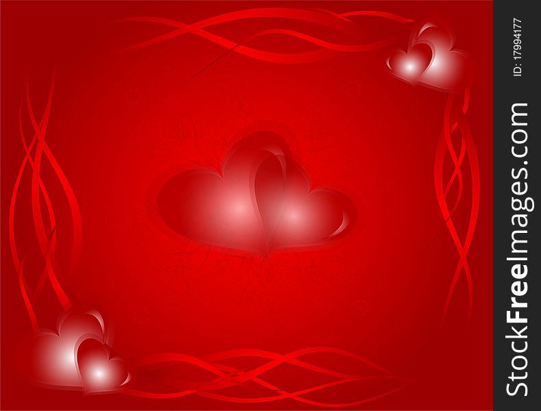Heart background with red swirls. Heart background with red swirls