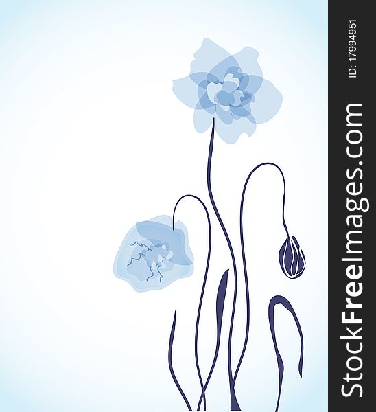 Abstract flowers. Design for greeting card