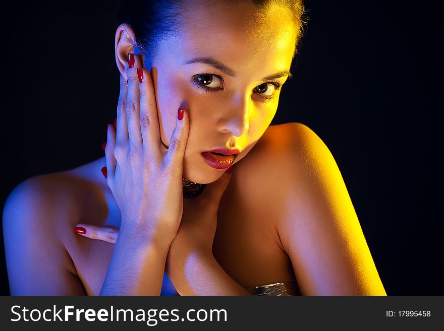 Beautiful Young Woman Portrait isolated