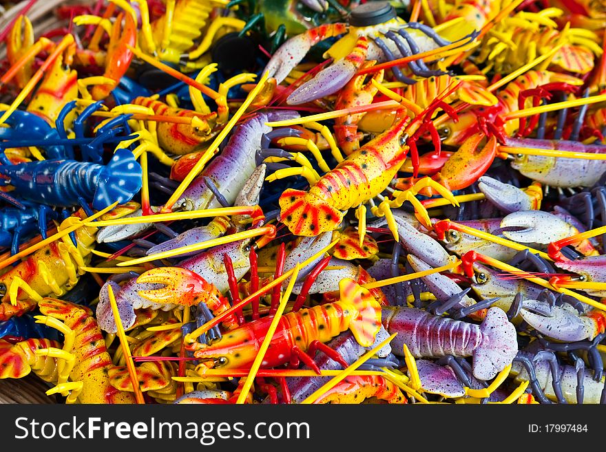 Prawns made by wood for child play