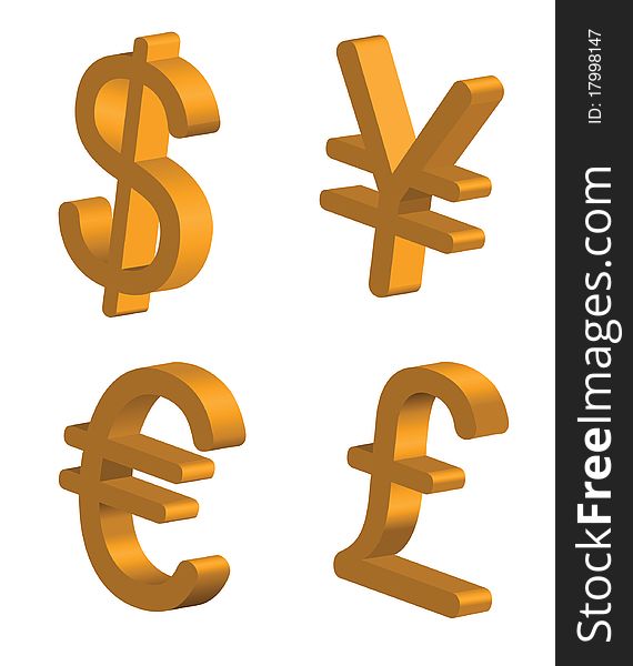 Set of various currency signs