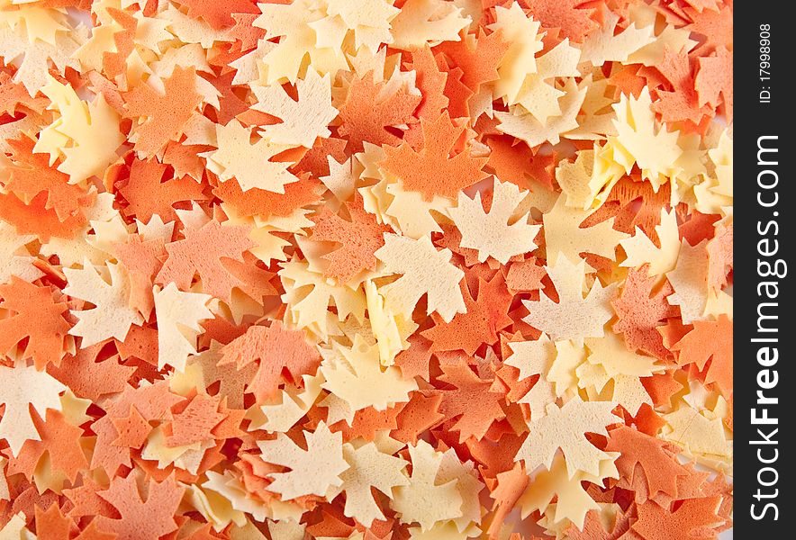 The image of a decorative background from soap in the form of maple leaflets. The image of a decorative background from soap in the form of maple leaflets