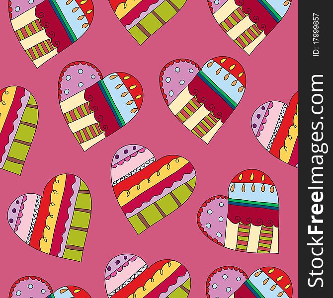 Seamless wallpaper pattern with hearts