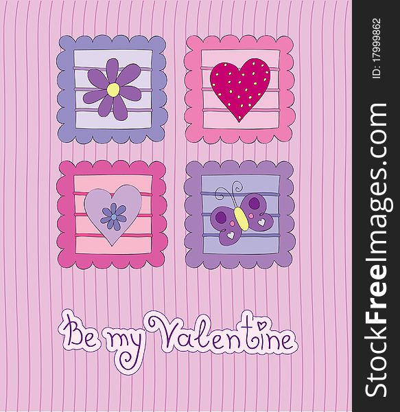 Valentine cute card with text. Valentine cute card with text