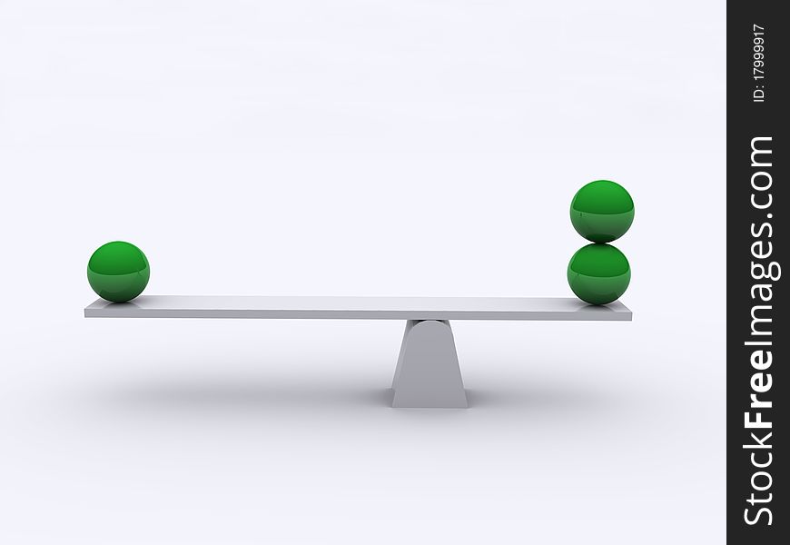 Spheres in balance - 3d render illustration