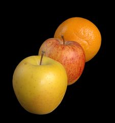 Two Apples And An Orange Royalty Free Stock Photo Two Apples And An Orange Royalty Free Stock Photo