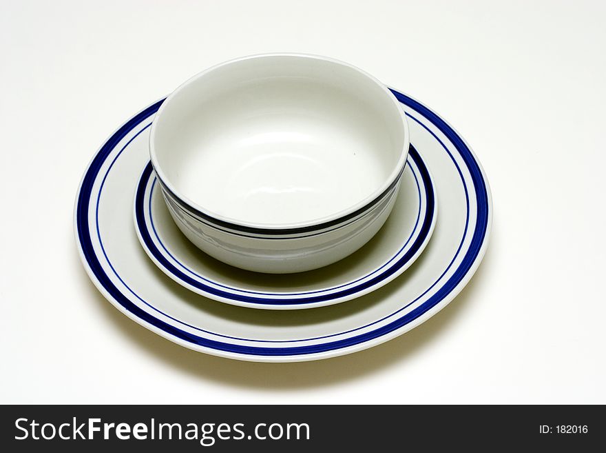Dishes on white background. Dishes on white background