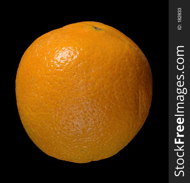 An orange isolated over black. An orange isolated over black