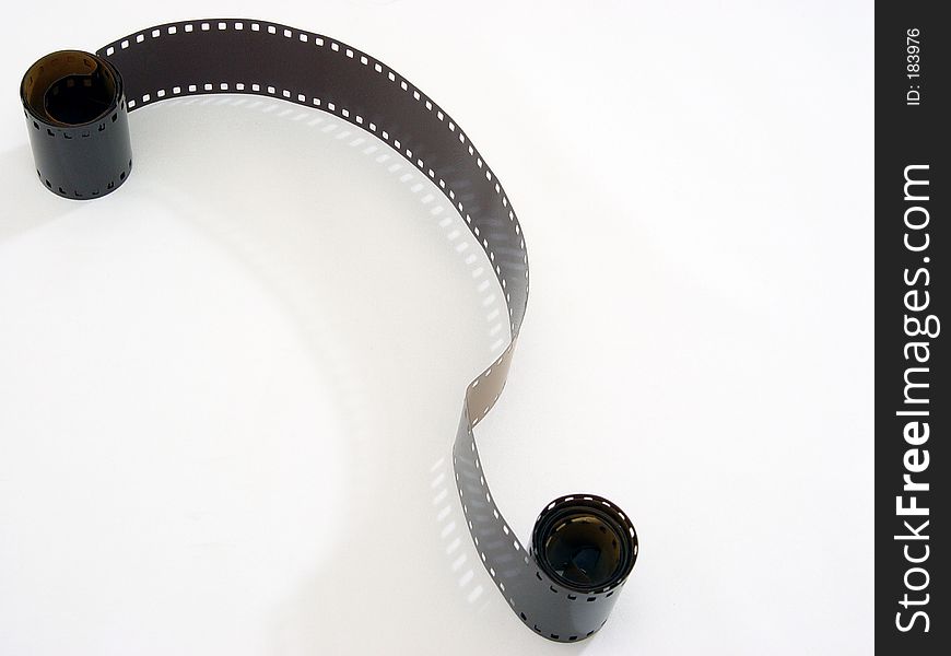 Unrolled 35mm film on white background. Unrolled 35mm film on white background