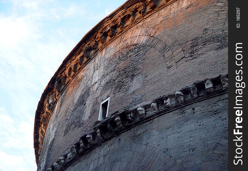 Side view of Pantheon in Rome, Italy