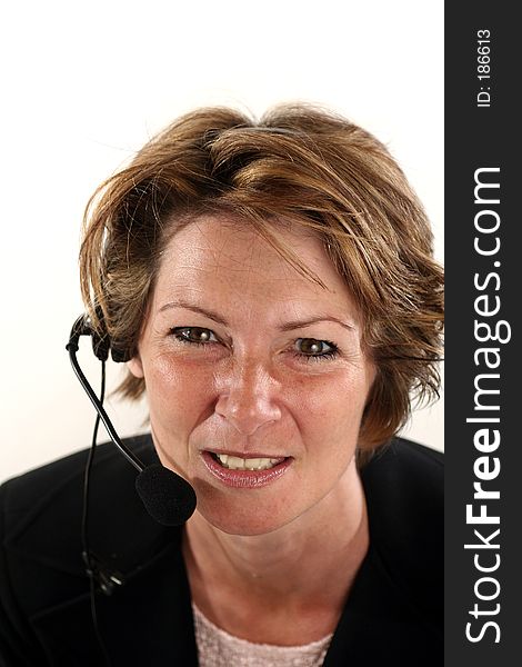 Woman with headset. Woman with headset