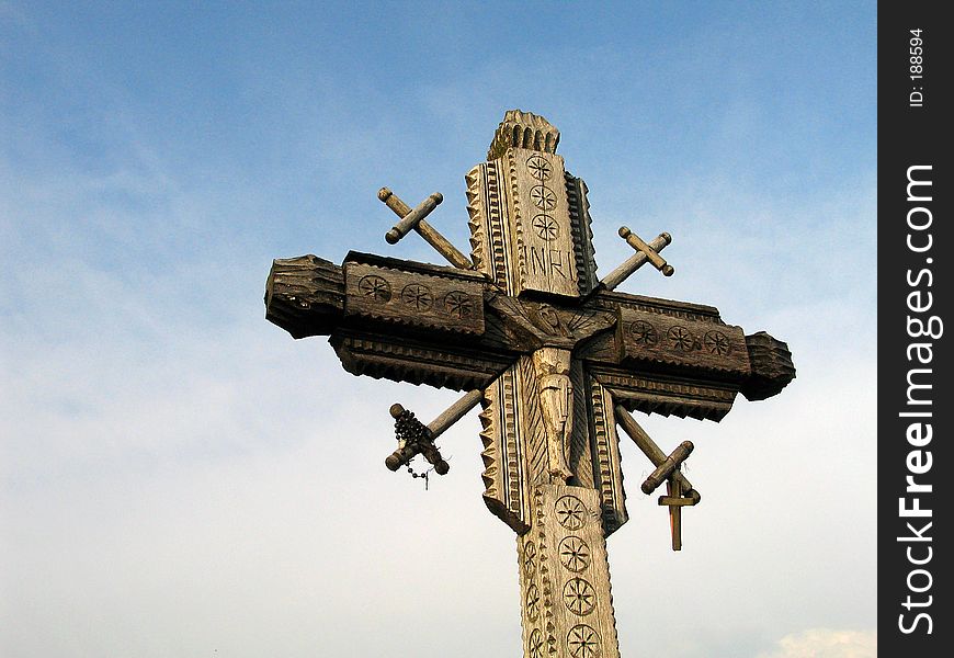 Wooden cross. The Hill of Crosses, Lithuania.