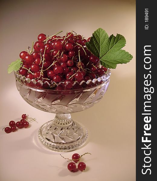 Bowl with red currant (berry). Bowl with red currant (berry).