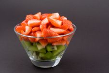 Strawberries With Kiwi In Transparent Bowl On Dark Background Royalty Free Stock Photo Strawberries With Kiwi In Transparent Bowl On Dark Background Royalty Free Stock Photo