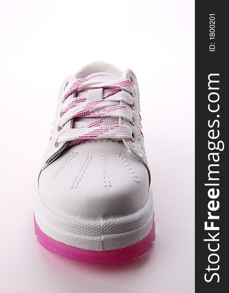 Single white and pink sneaker