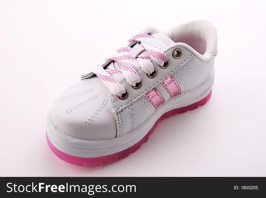 Single white and pink sneaker