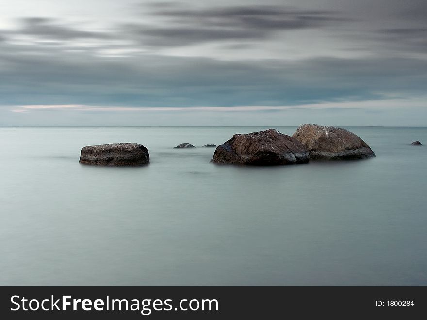 3 stones. long exposure. baltic sea. 3 stones. long exposure. baltic sea