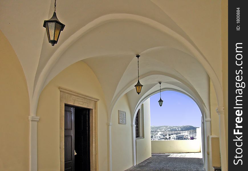 Archway in a church from Santorini (Greece). Archway in a church from Santorini (Greece)