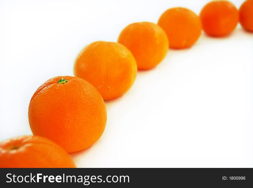 Oranges receding into the distance. Oranges receding into the distance
