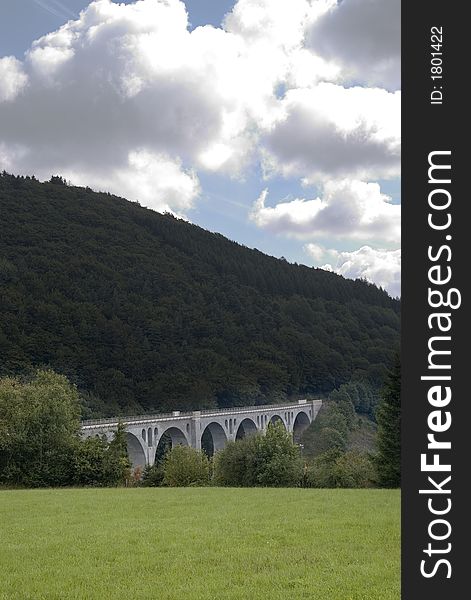 The old railroad bridge in Willingen Germany.